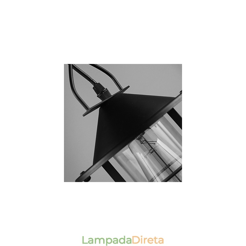Luminária pendente de metal com pintura country vintage para garagem