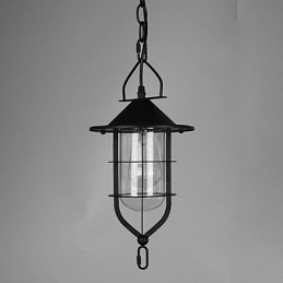 Luminária pendente de metal com pintura country vintage para garagem