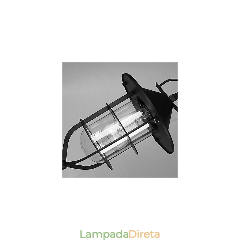 Luminária pendente de metal com pintura country vintage para garagem
