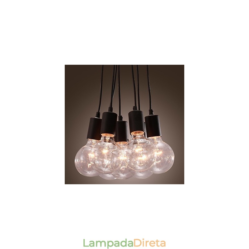 Casa moderna 7 cabeça Edison lâmpada luz loft bola de vidro pingente luz