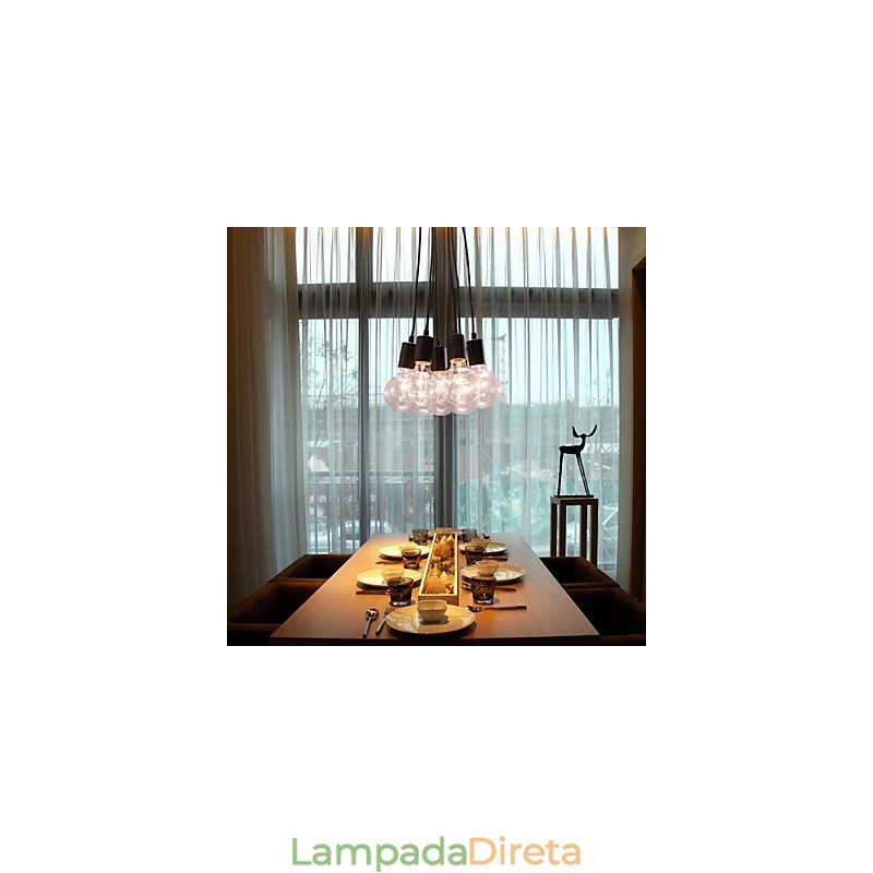 Casa moderna 7 cabeça Edison lâmpada luz loft bola de vidro pingente luz