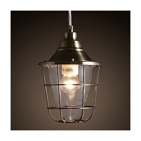 Luminária pendente de metal galvanizado estilo retrô mini Luminária pendente de metal galvanizado estilo retrô mini