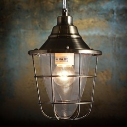 Luminária pendente de metal galvanizado estilo retrô mini
