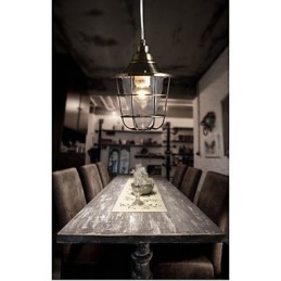 Luminária pendente de metal galvanizado estilo retrô mini