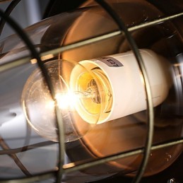 Luminária pendente de metal galvanizado estilo retrô mini