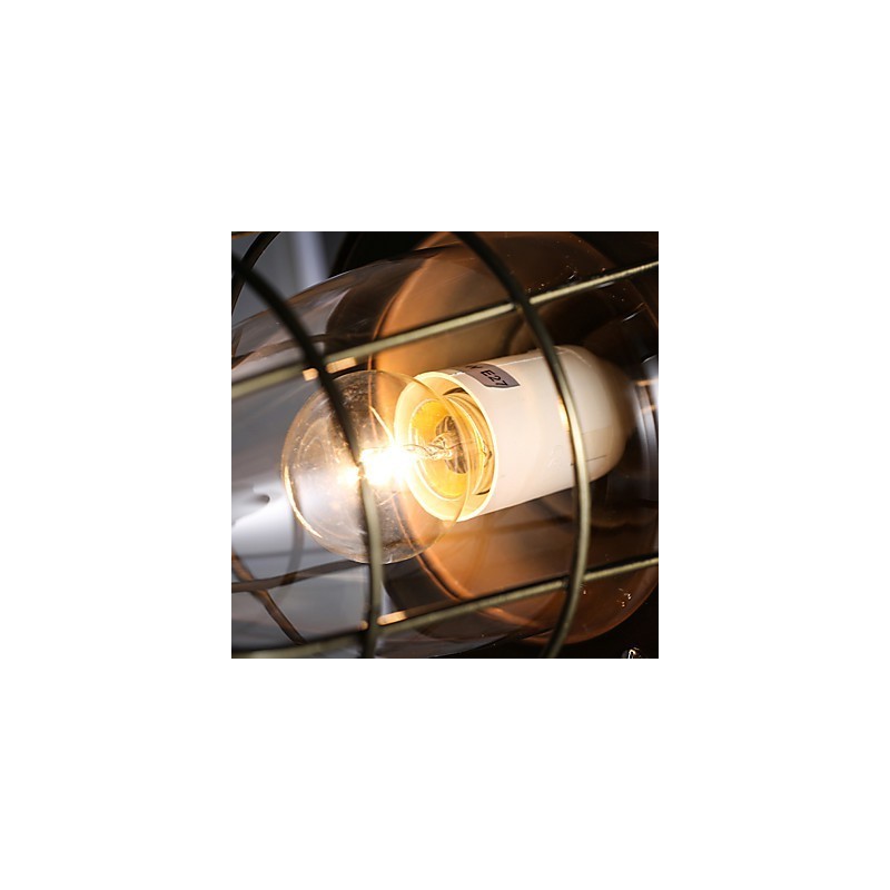 Luminária pendente de metal galvanizado estilo retrô mini