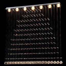 Luminária pendente de cristal K9, lustre de fio suspenso, iluminação de teto, luz para café interno