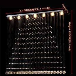 Luminária pendente de cristal K9, lustre de fio suspenso, iluminação de teto, luz para café interno