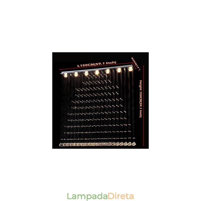 Luminária pendente de cristal K9, lustre de fio suspenso, iluminação de teto, luz para café interno
