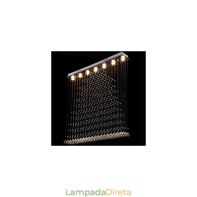 Luminária pendente de cristal K9, lustre de fio suspenso, iluminação de teto, luz para café interno