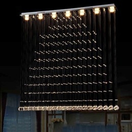 Luminária pendente de cristal K9, lustre de fio suspenso, iluminação de teto, luz para café interno