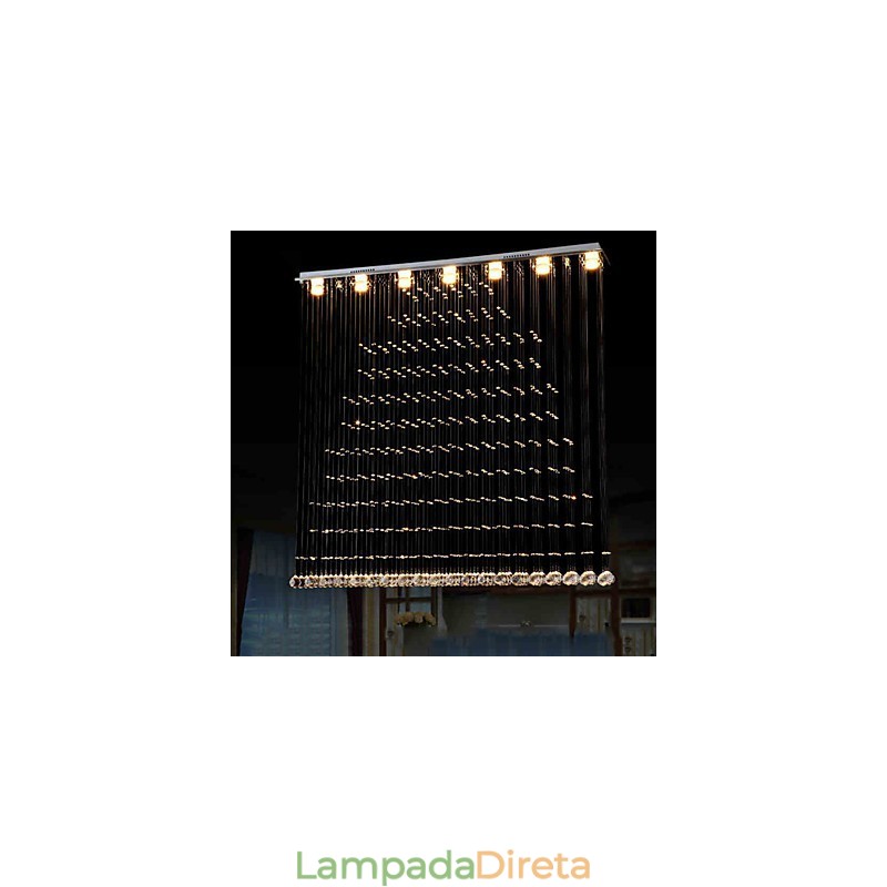 Luminária pendente de cristal K9, lustre de fio suspenso, iluminação de teto, luz para café interno