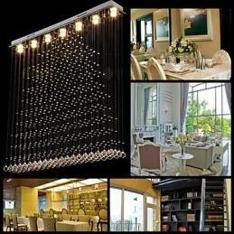 Luminária pendente de cristal K9, lustre de fio suspenso, iluminação de teto, luz para café interno