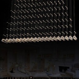 Luminária pendente de cristal K9, lustre de fio suspenso, iluminação de teto, luz para café interno