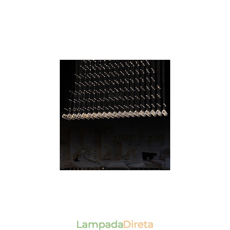 Luminária pendente de cristal K9, lustre de fio suspenso, iluminação de teto, luz para café interno