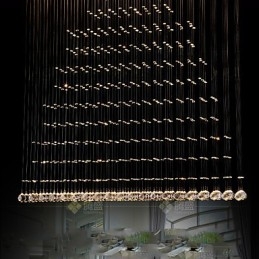 Luminária pendente de cristal K9, lustre de fio suspenso, iluminação de teto, luz para café interno