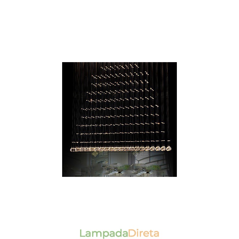 Luminária pendente de cristal K9, lustre de fio suspenso, iluminação de teto, luz para café interno