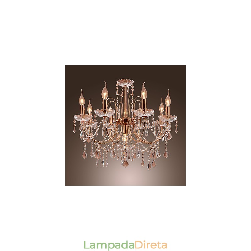 Lustre de Cristal Elegante com 9 Luzes