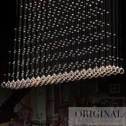 Luminária pendente de cristal K9, lustre de fio suspenso, iluminação de teto, luz para café interno
