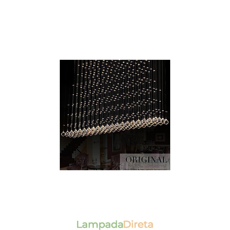 Luminária pendente de cristal K9, lustre de fio suspenso, iluminação de teto, luz para café interno