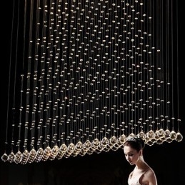 Luminária pendente de cristal K9, lustre de fio suspenso, iluminação de teto, luz para café interno