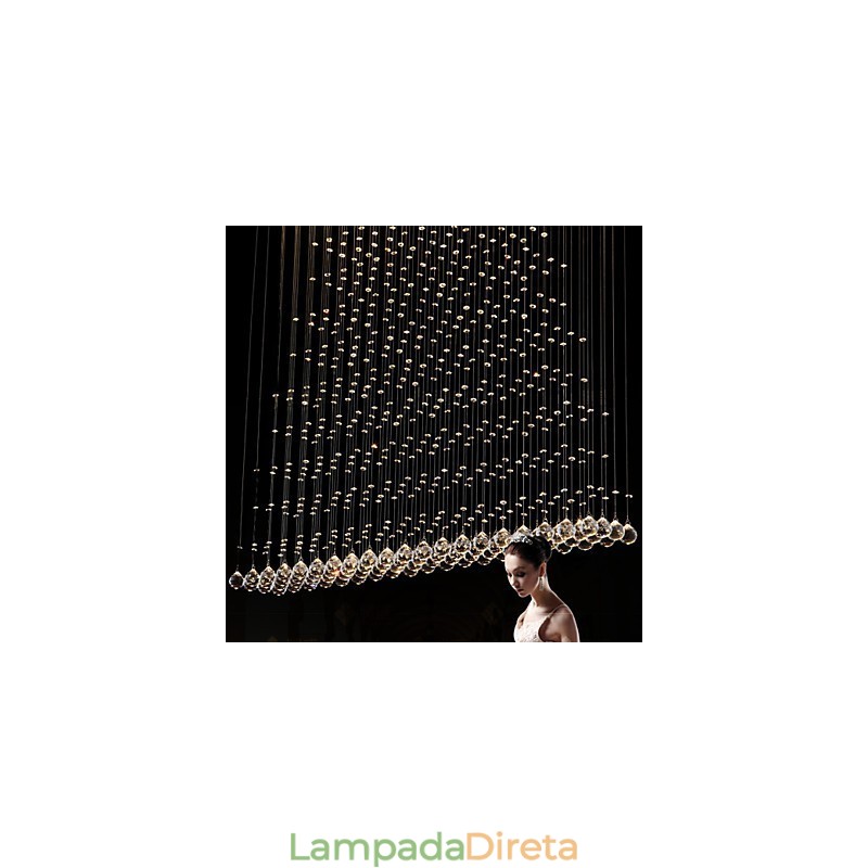 Luminária pendente de cristal K9, lustre de fio suspenso, iluminação de teto, luz para café interno