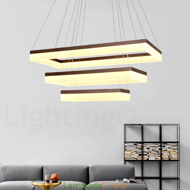 Wi Fi Smart Dimmable 3 Camadas Moderno Estilo Contemporâneo Casa Pendente Luz