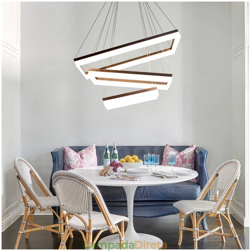 Wi Fi Smart Dimmable 3 Camadas Moderno Estilo Contemporâneo Casa Pendente Luz