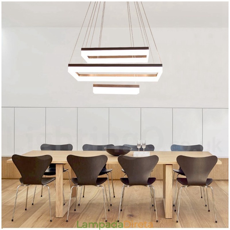 Wi Fi Smart Dimmable 3 Camadas Moderno Estilo Contemporâneo Casa Pendente Luz