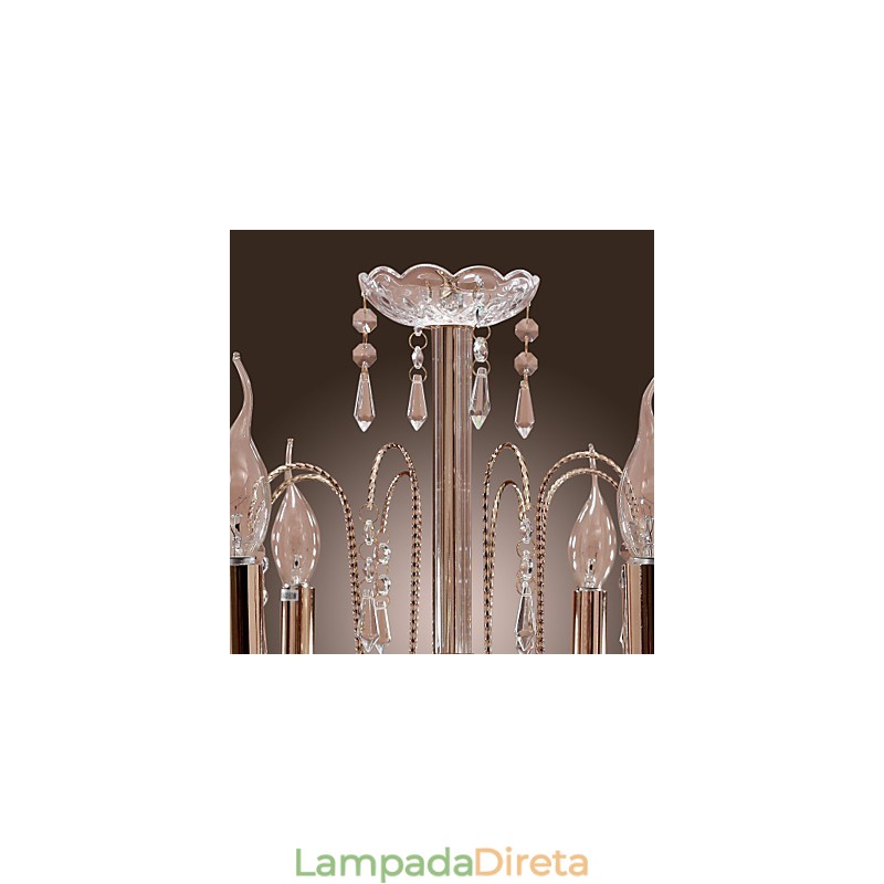 Lustre de Cristal Elegante com 9 Luzes