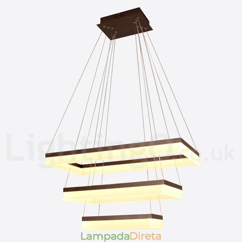Wi Fi Smart Dimmable 3 Camadas Moderno Estilo Contemporâneo Casa Pendente Luz