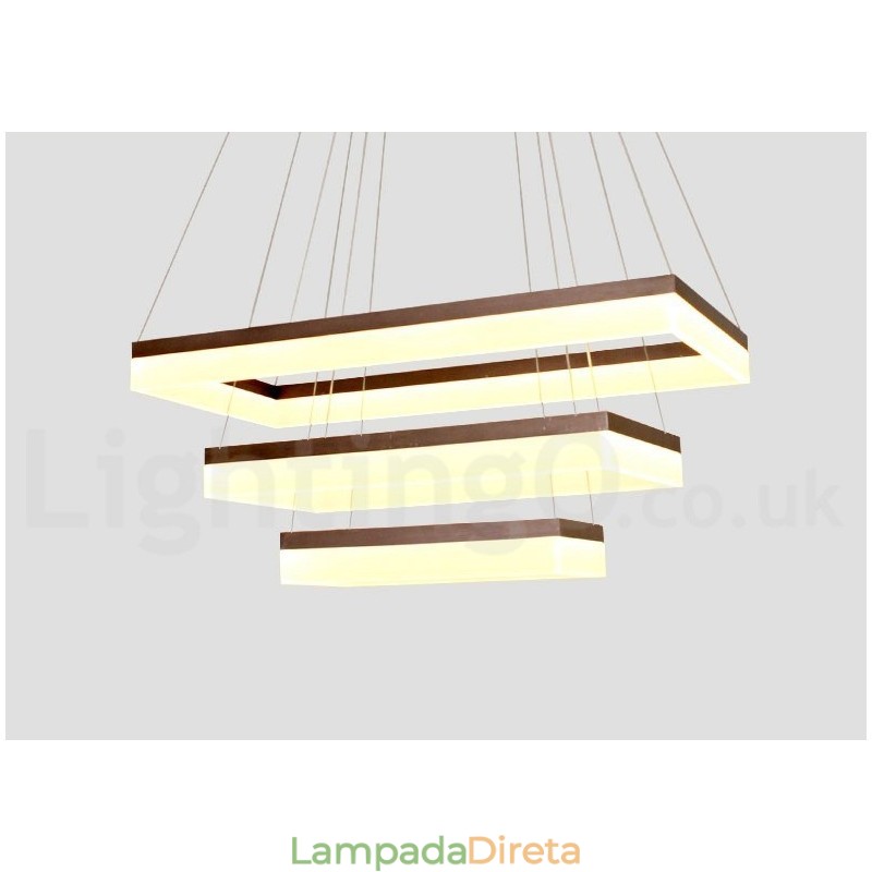 Wi Fi Smart Dimmable 3 Camadas Moderno Estilo Contemporâneo Casa Pendente Luz