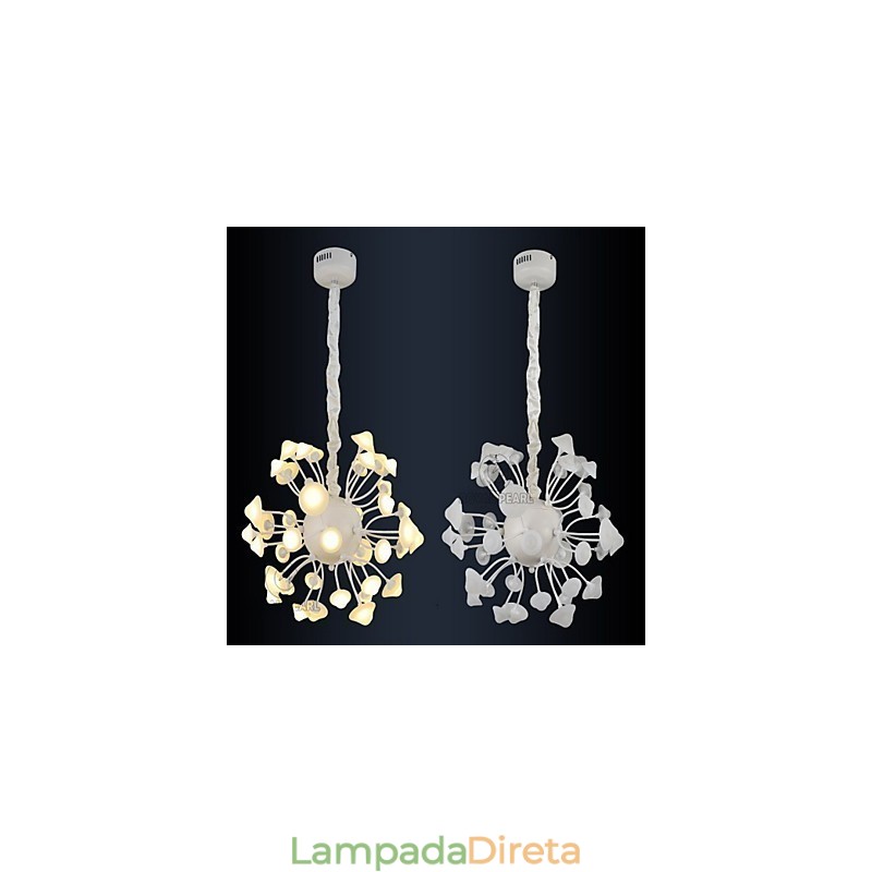 Luminária pendente moderna com brilho branco quente e decoração para casa