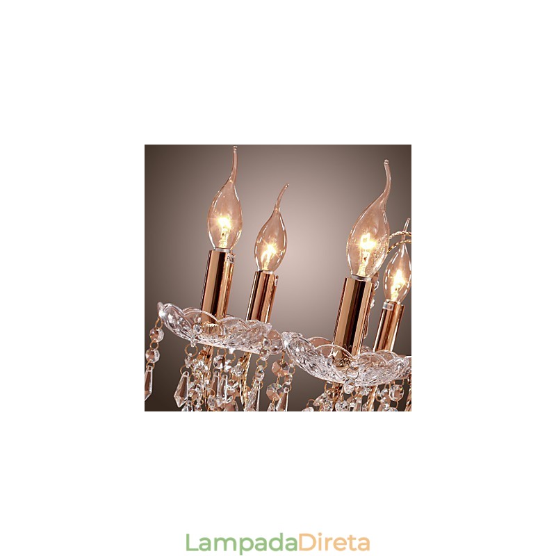 Lustre de Cristal Elegante com 9 Luzes