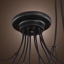 Lustre Vintage Design Lâmpadas Incluídas Living 10 Luzes Pendente Luz