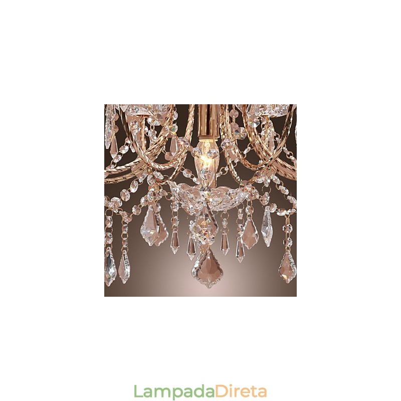 Lustre de Cristal Elegante com 9 Luzes