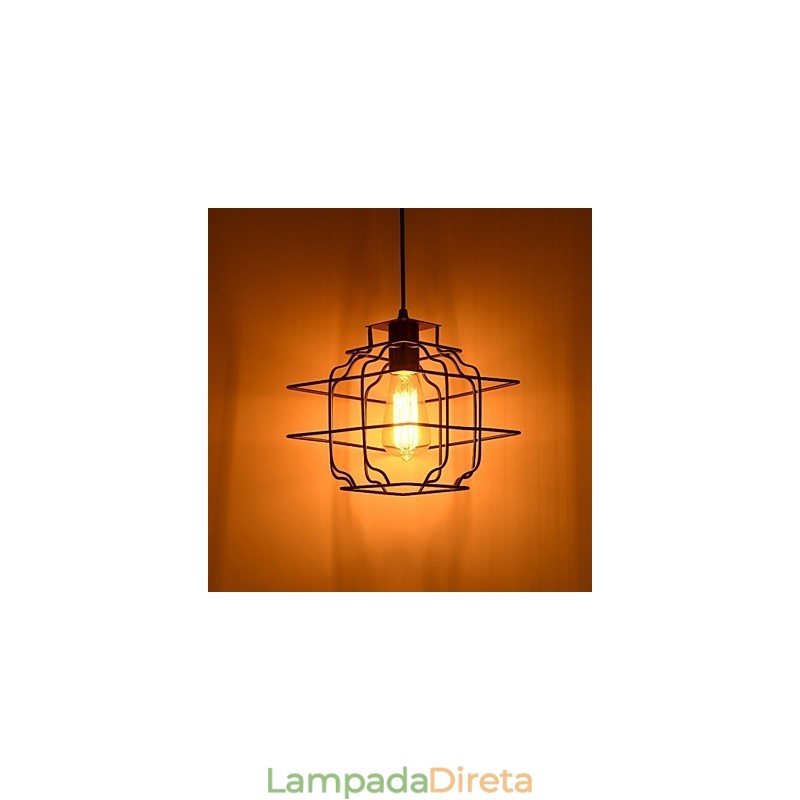 Luminária pendente de metal com design retrô