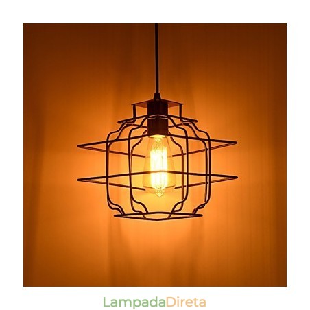 Luminária pendente de metal com design retrô Luminária pendente de metal com design retrô