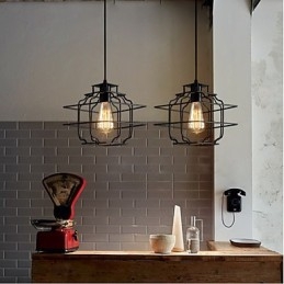 Luminária pendente de metal com design retrô
