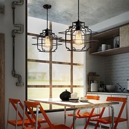 Luminária pendente de metal com design retrô