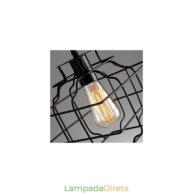 Luminária pendente de metal com design retrô