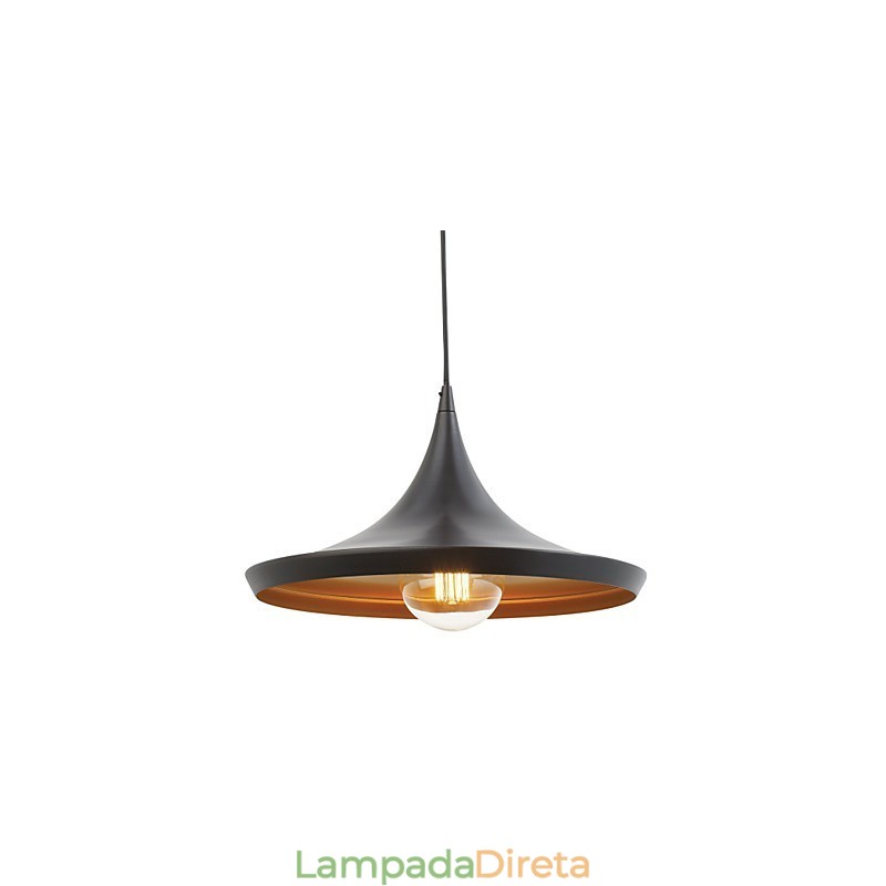 Pendente de luz retrô vintage Tom Dixon design preto pintura pingente de luz luzes
