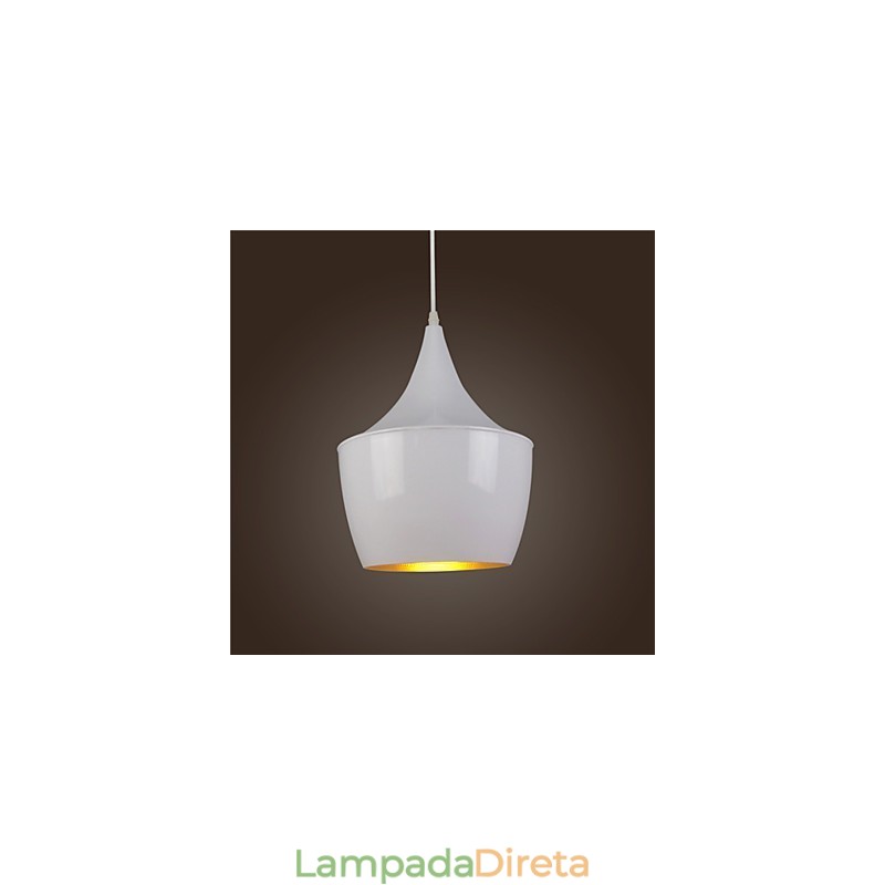 Luminária pendente retrô vintage Tom Dixon design preto branco tipo café luminárias pendentes