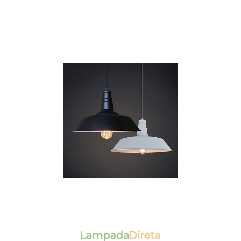 Luminária pendente de metal com design retrô