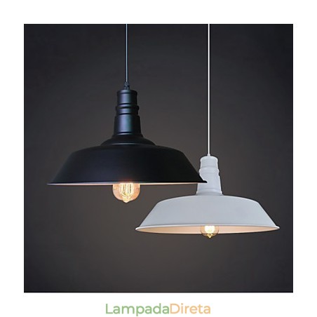 Luminária pendente de metal com design retrô Luminária pendente de metal com design retrô