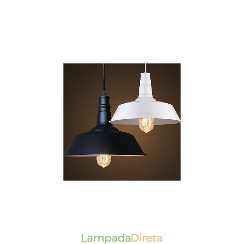Luminária pendente de metal com design retrô