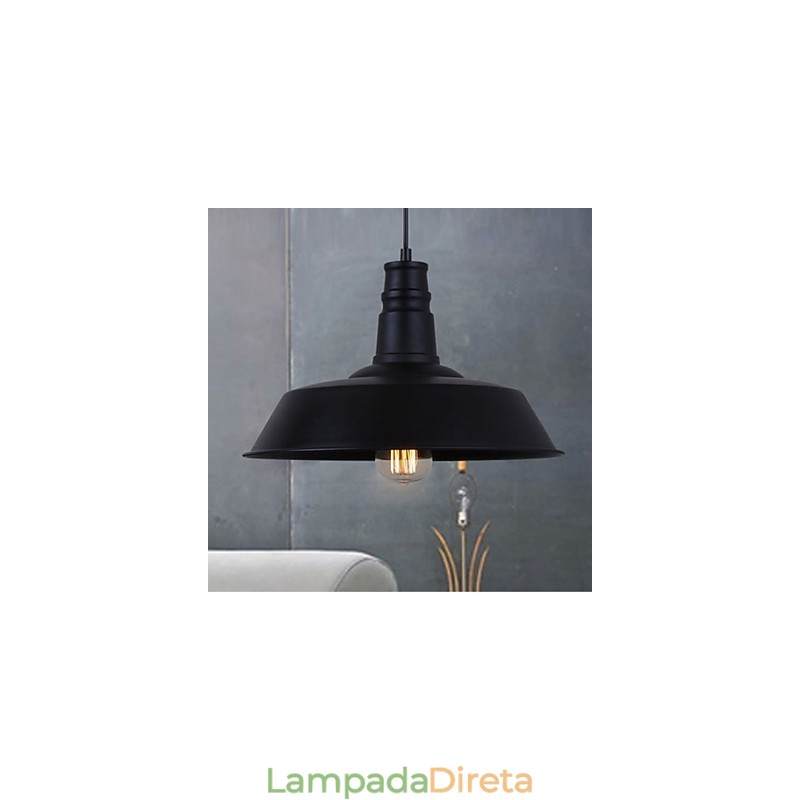 Luminária pendente de metal com design retrô