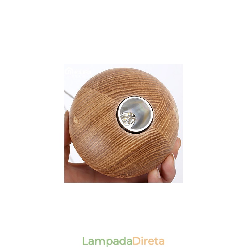 Luminárias pendentes estilo mini lanterna madeira bambu