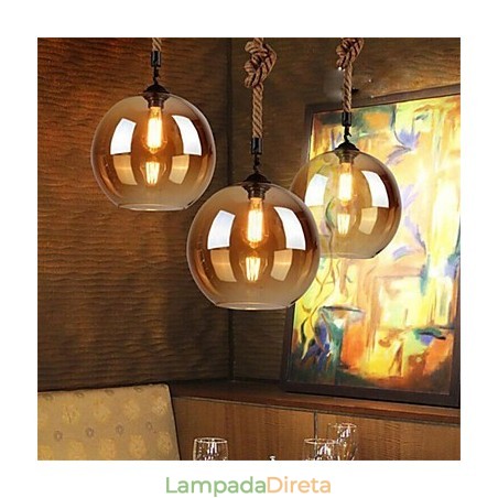 Loft American Rope Retro Lighting Luzes Pendentes De Vidro Loft American Rope Retro Lighting Luzes Pendentes De Vidro
