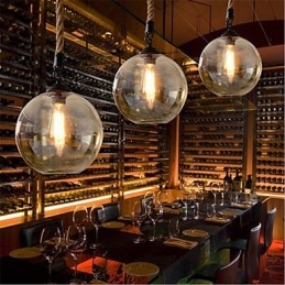 Loft American Rope Retro Lighting Luzes Pendentes De Vidro